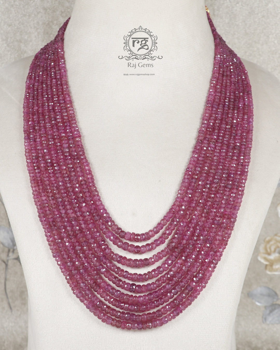 Natural Ruby Gemstone Rondelle Beads Necklace Jewelry