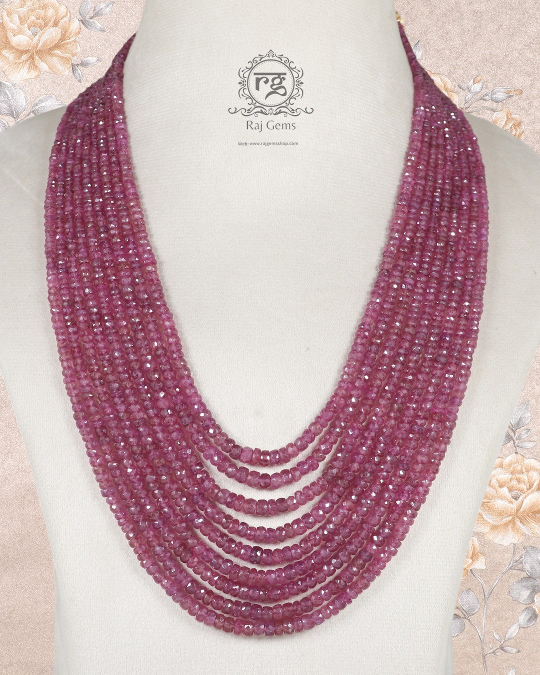 Natural Ruby Gemstone Rondelle Beads Necklace Jewelry