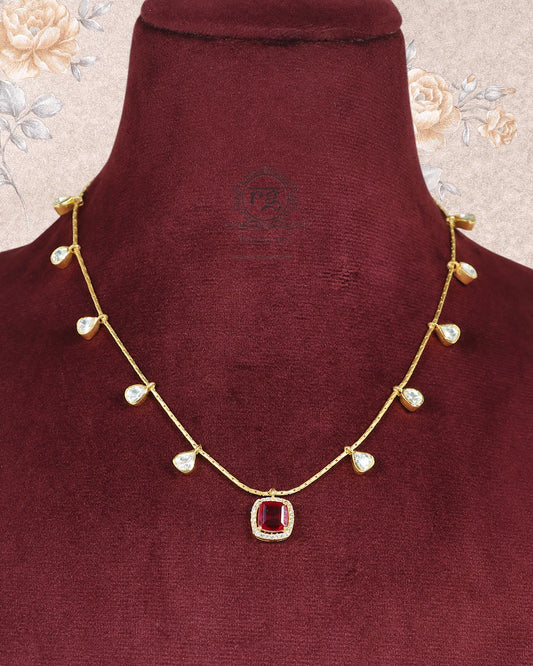 Pure red Designer Neckline