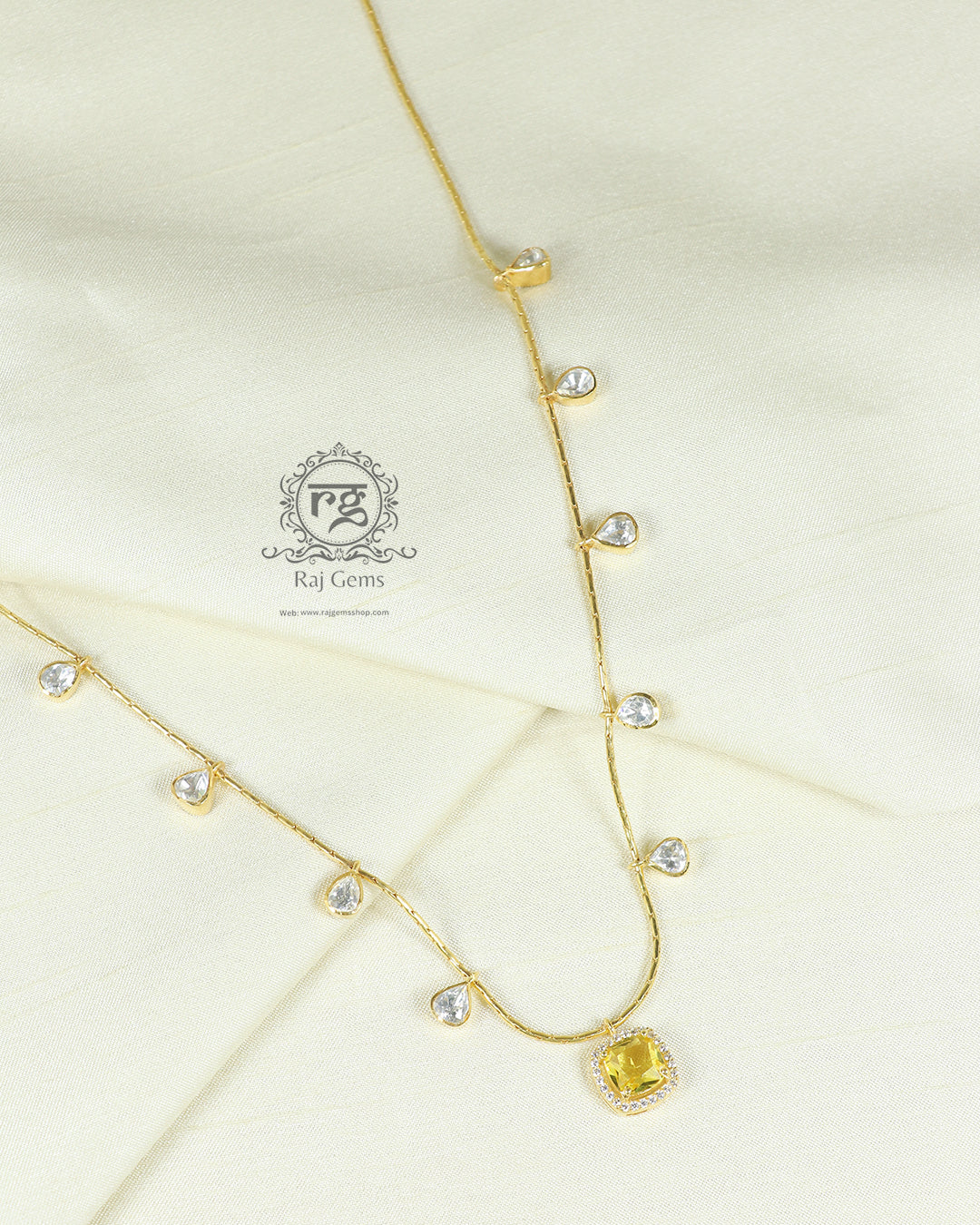 Pure yellow Designer Neckline