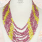 Natural Ruby and Yellow Gemstone Beads Necklace Jewelry