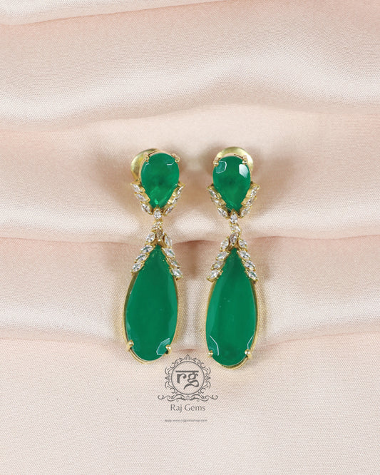 925 Silver Emerald earrings