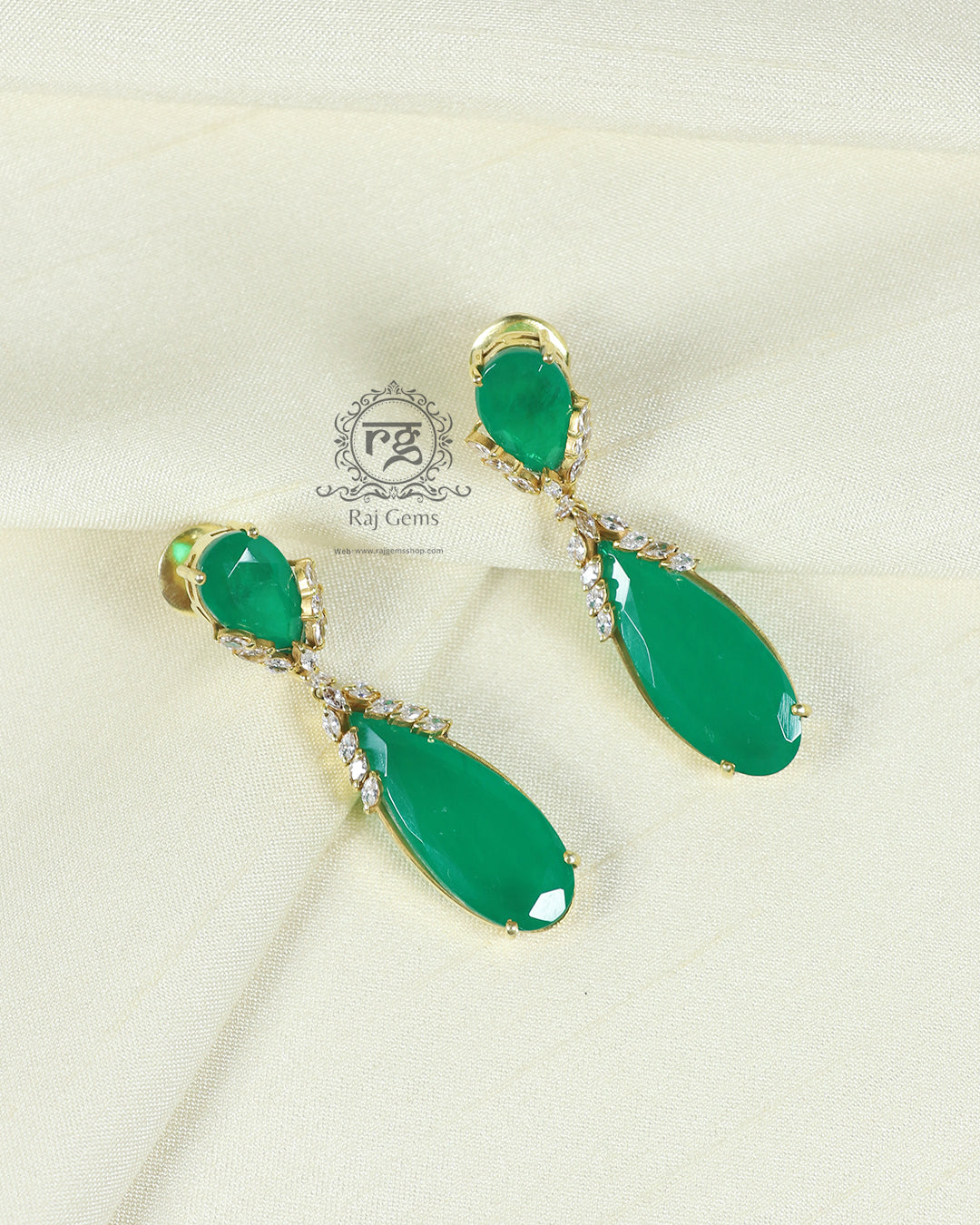 925 Silver Emerald earrings