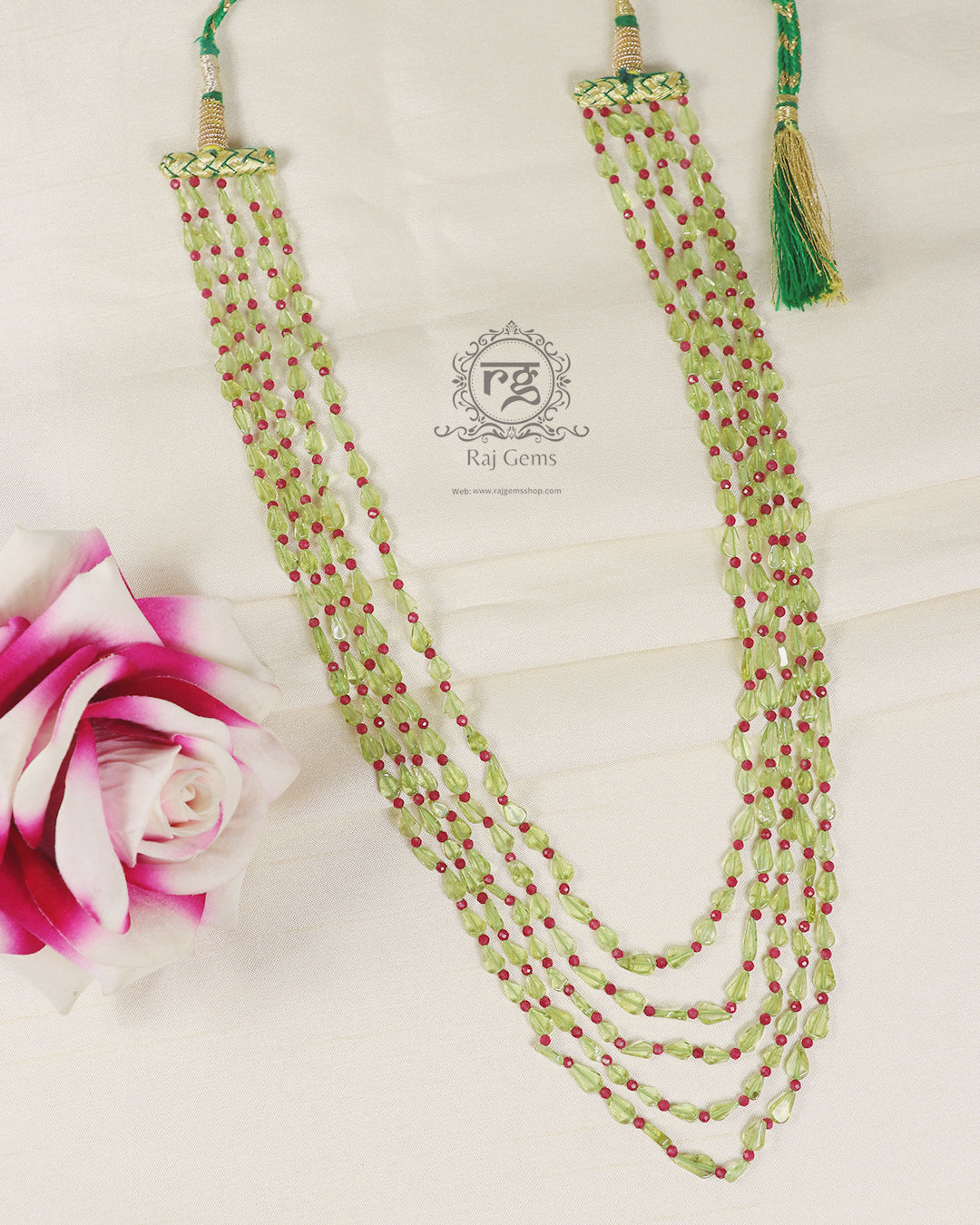 Natural Peridot Gemstone Beads Necklace Jewelry