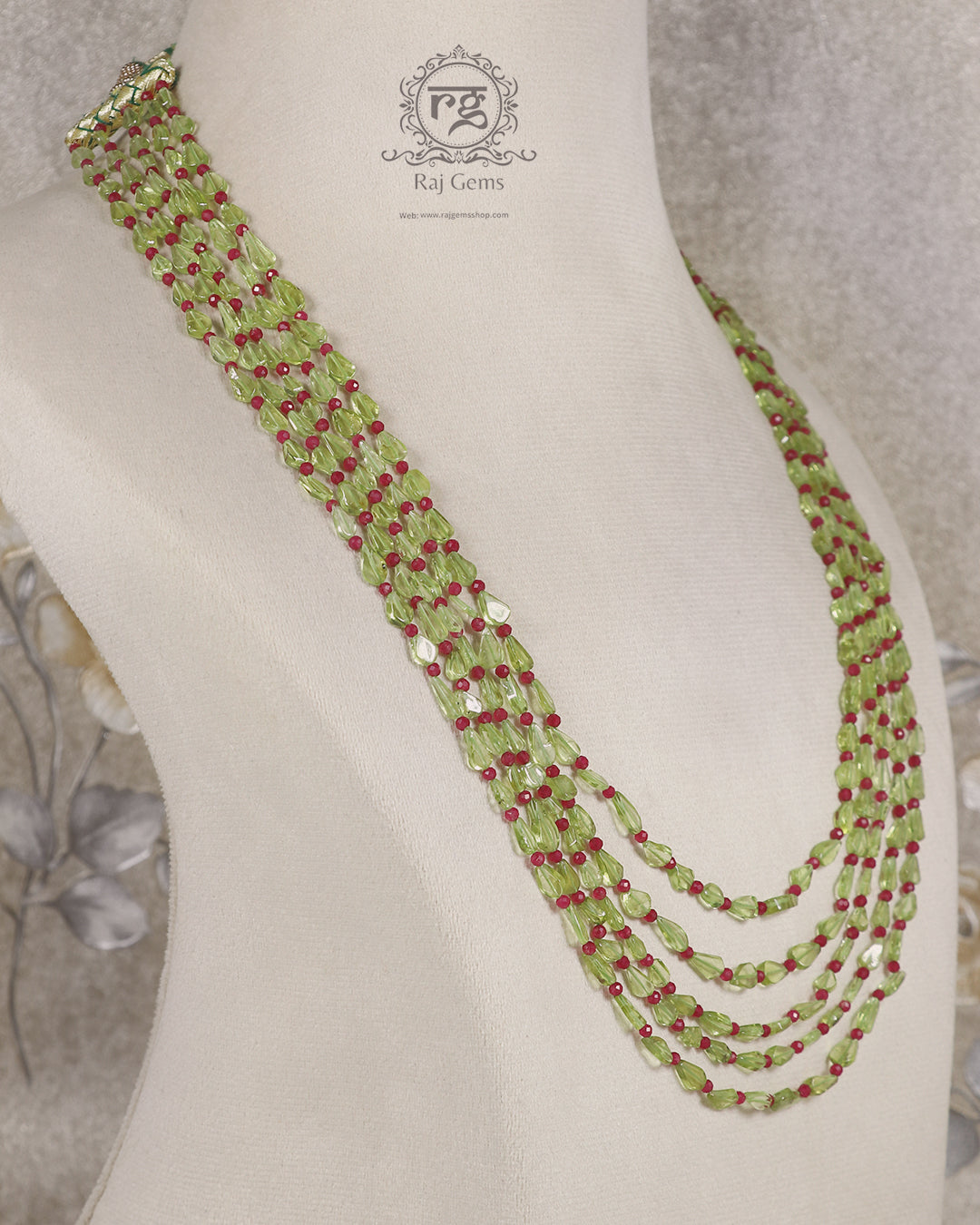 Natural Peridot Gemstone Beads Necklace Jewelry