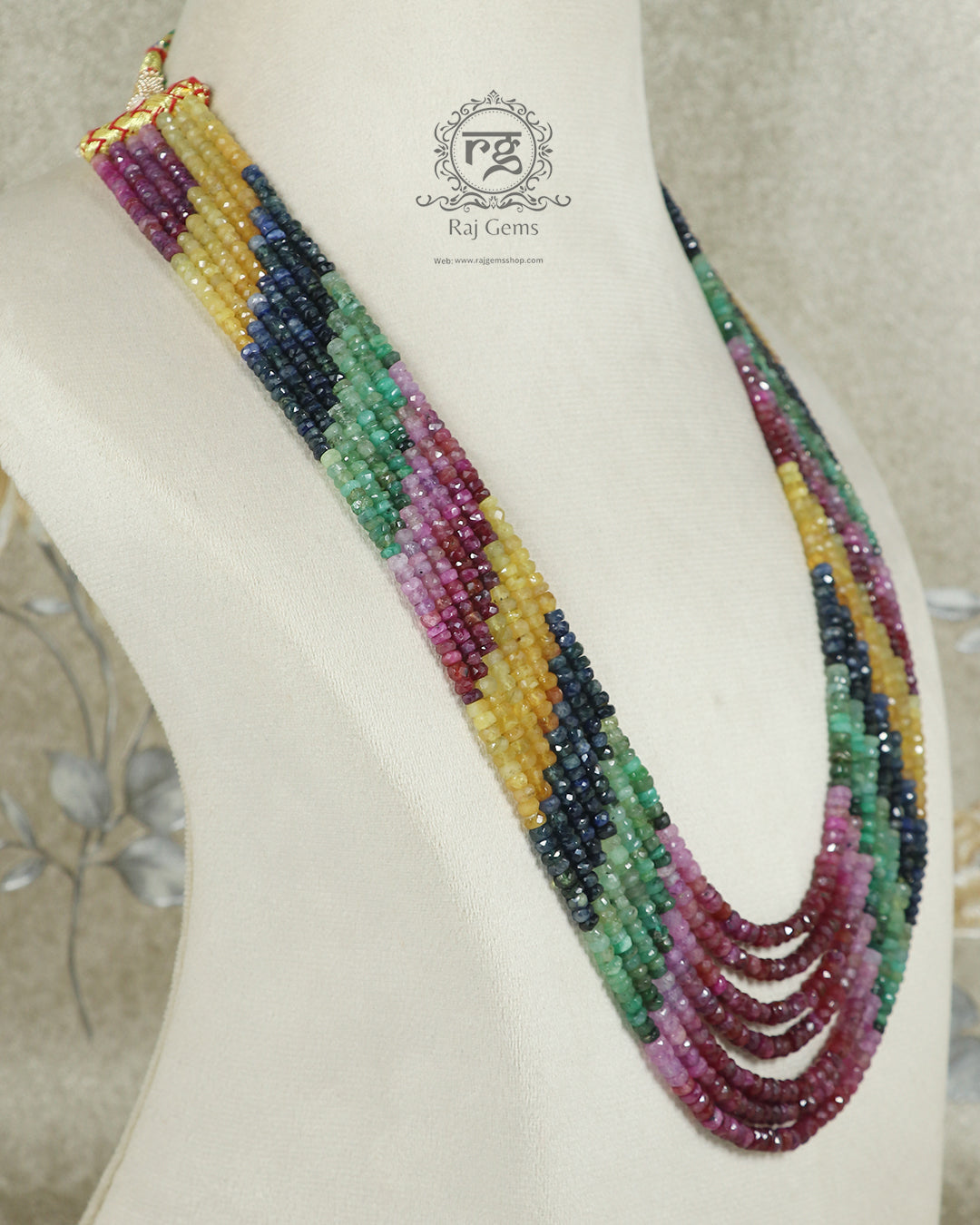 Natural Multi Precious Sapphire Gemstone Beads Necklace Jewelry