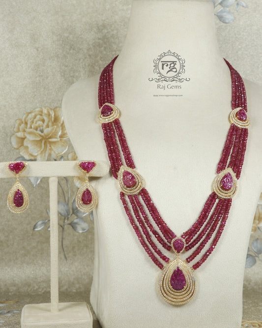 925 Ssilver Ruby Designer Necklace