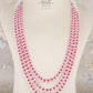 Natural Rose Quartz & Red Gemstone Beads Necklace Jewelry