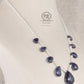 Natural Iolite & Pearl Gemstone Drop Beaded Necklace