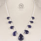 Natural Iolite & Pearl Gemstone Drop Beaded Necklace