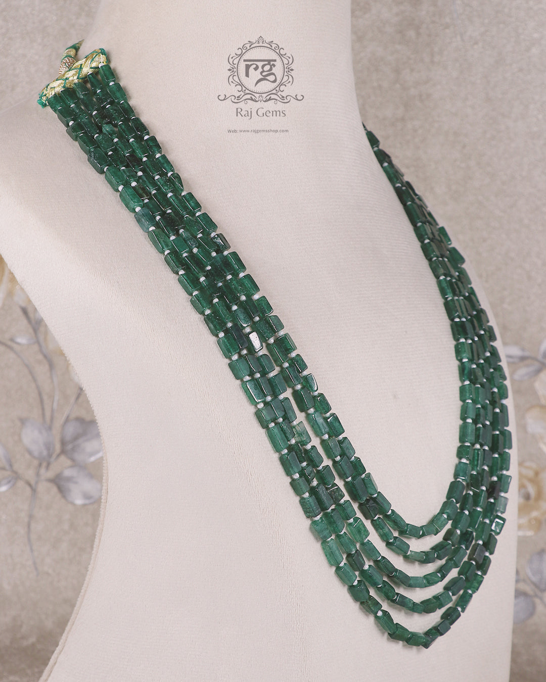 Green Quartz And Pearl gemstone Beads Necklace Jewelry