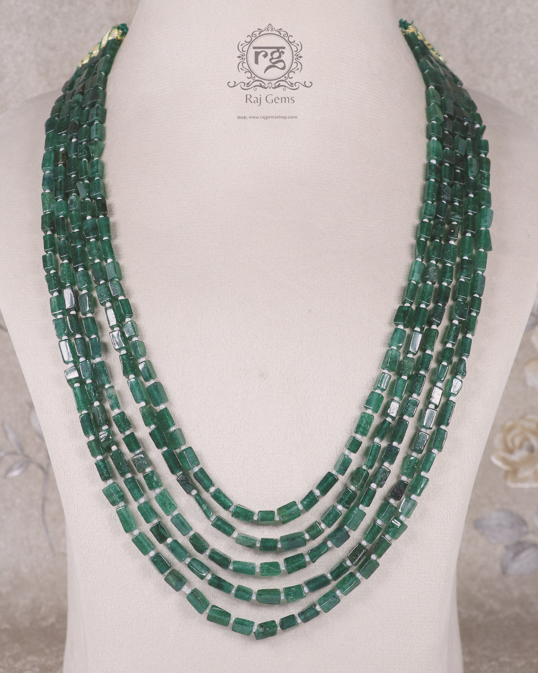 Green Quartz And Pearl gemstone Beads Necklace Jewelry