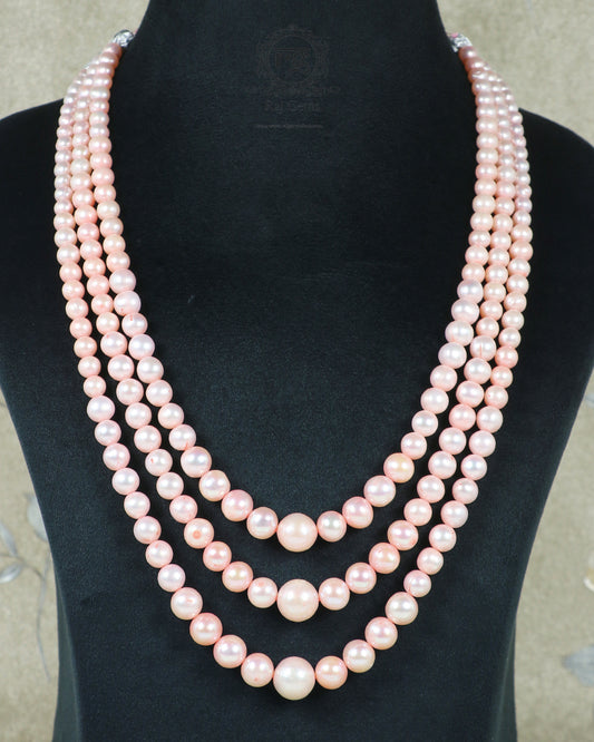 Natural Pink Freshwater Pearl Gemstone Beads Necklace Jewelry