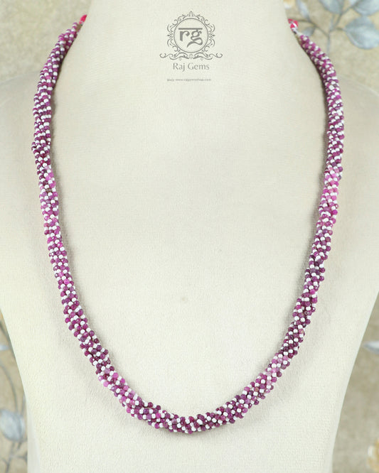 Natural Ruby shaded and pearl Gemstone beads Necklace Jewelry