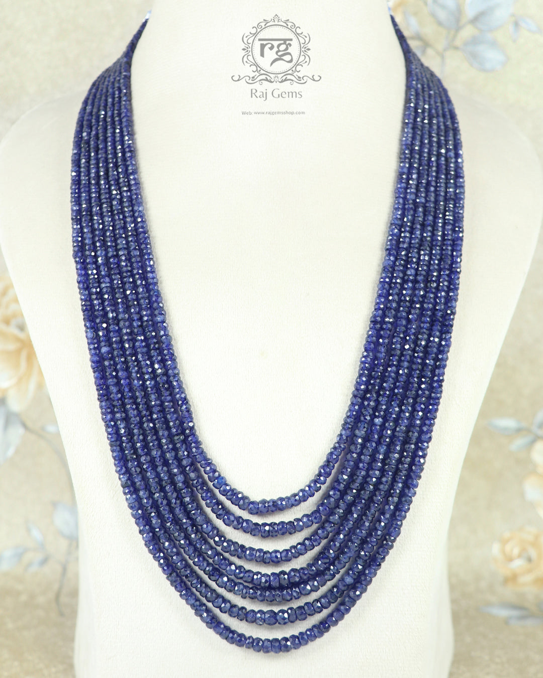 Natural Bule Sapphire Gemstone Beads Necklace Jewelry