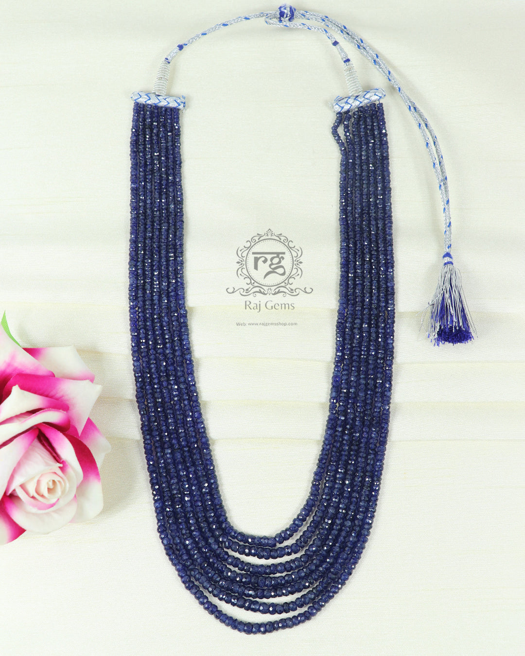 Natural Bule Sapphire Gemstone Beads Necklace Jewelry