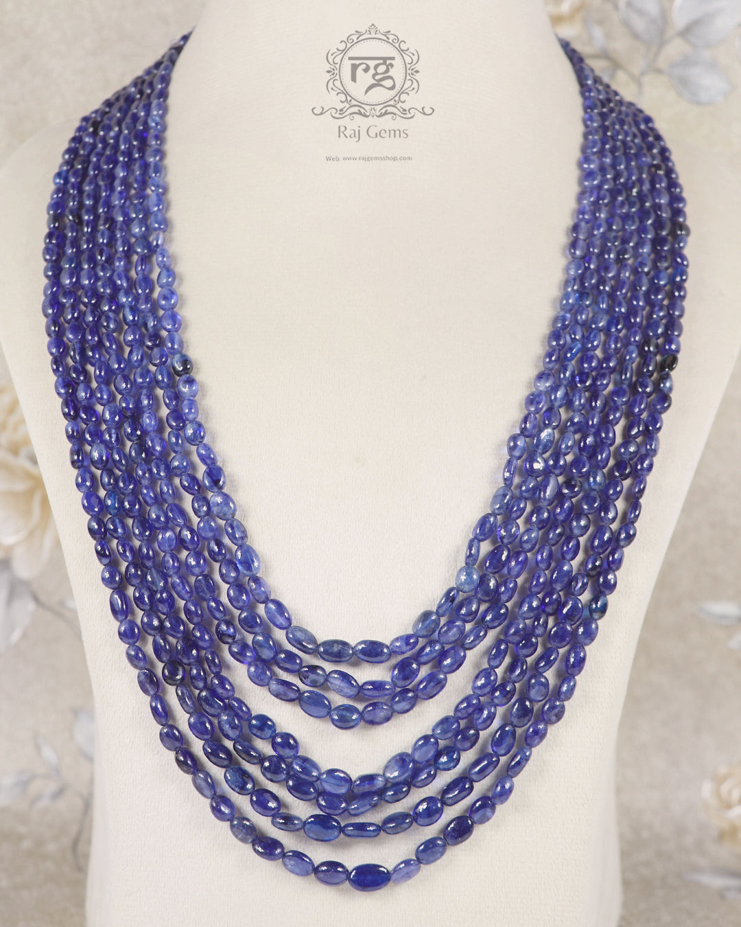 Natural Blue Sapphire Gemstone Beads Necklace Jewelry