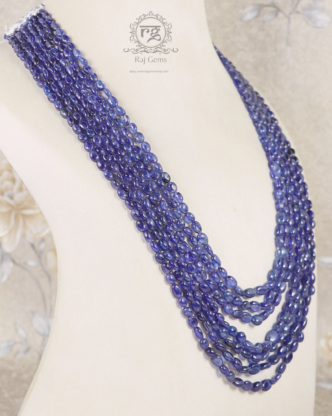 Natural Blue Sapphire Gemstone Beads Necklace Jewelry