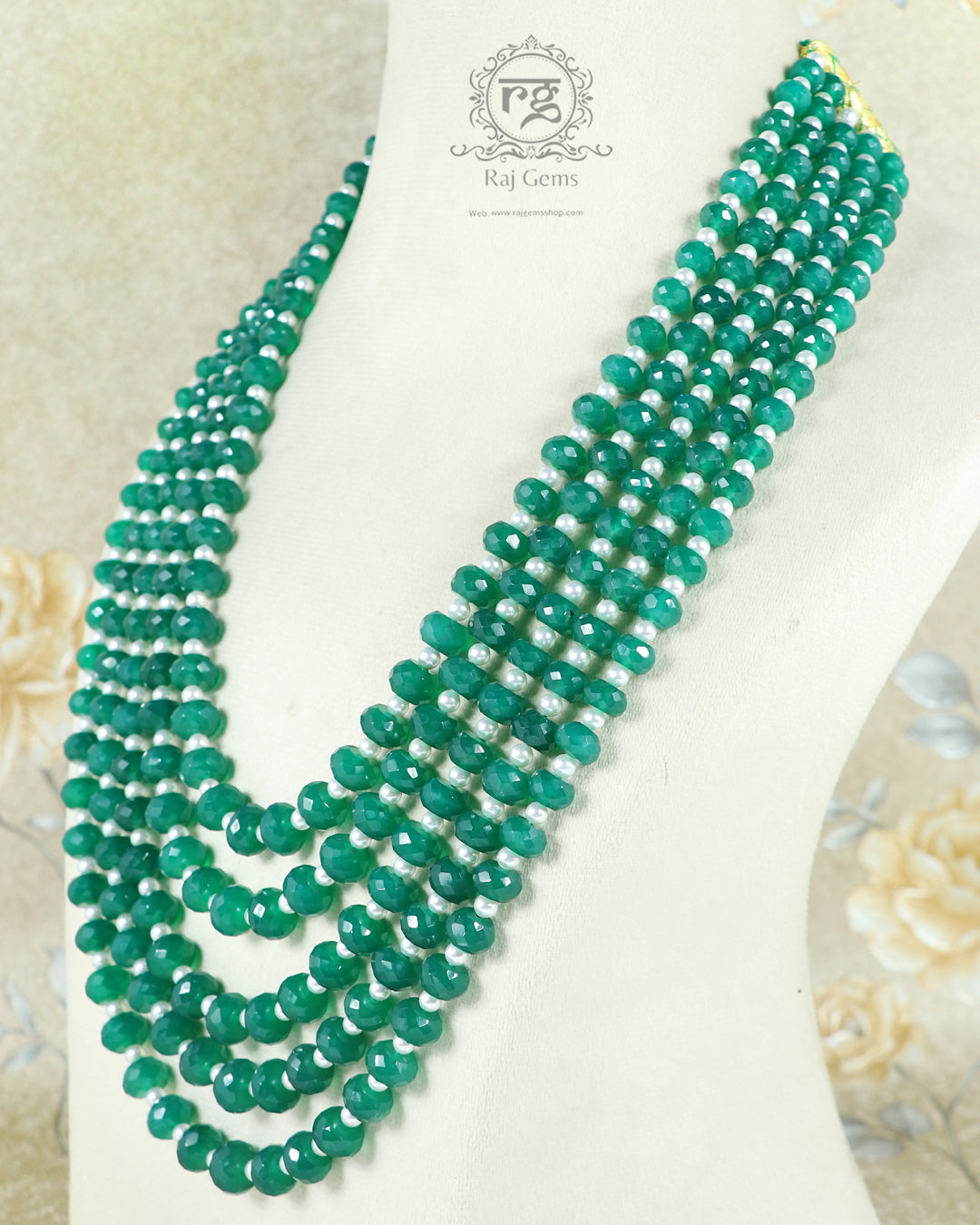 Natural Green Onyx Gemstone Beads Necklace Jewelry