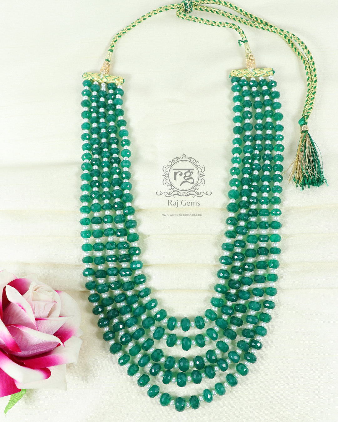 Natural Green Onyx Gemstone Beads Necklace Jewelry