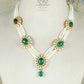 Pure 925 Silver Natural Emerald Gemstone Necklace