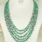 Natural Emerald, Ruby & Pearl Gemstone Beads Necklace Jewelry