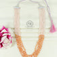 Natural Rose Quartz & Carnelian Gemstone Rondelle Smooth Beaded Necklace