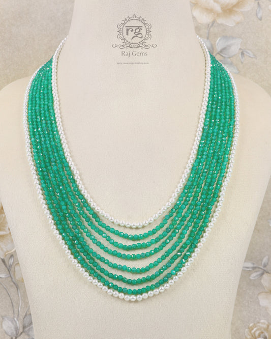 Natural Green Onyx Gemstone Beads Necklace Jewelry