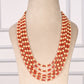 Natural Italian Coral & Pearl Gemstone Beads Necklace Jewelry