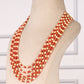 Natural Italian Coral & Pearl Gemstone Beads Necklace Jewelry