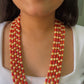 Natural Italian Coral & Pearl Gemstone Beads Necklace Jewelry