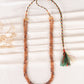 Natural Hessonite Garnet & Pearl Gemstone Beads Necklace Jewelry