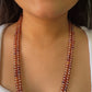 Natural Hessonite Garnet & Pearl Gemstone Beads Necklace Jewelry