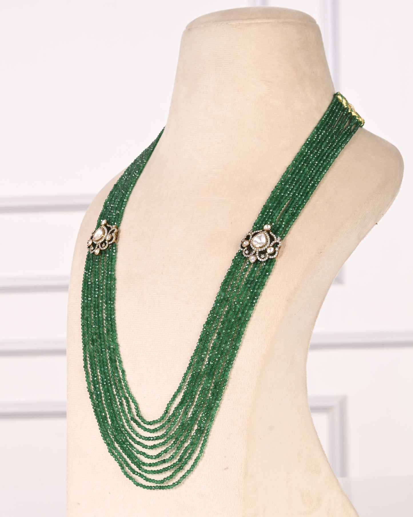 Pure Silver Designer Green Necklace Jewelry