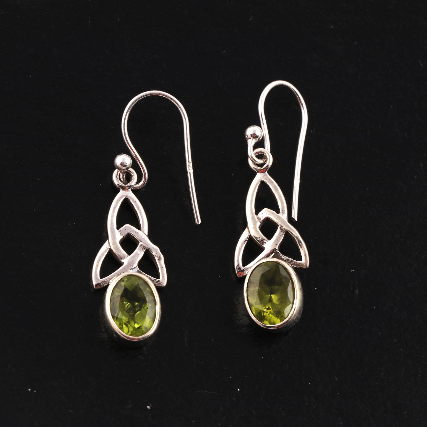 925 Sterling Silver Natural Peridot Gemstone Earring Jewelry