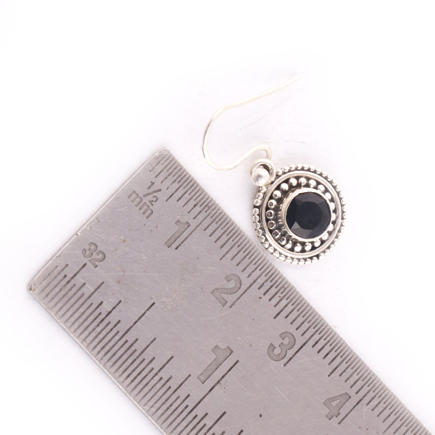 925 Sterling Silver Natural Black Onyx  Gemstone Earring Jewelry