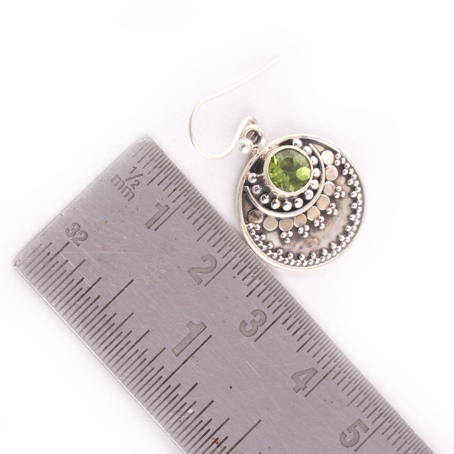 925 Sterling Silver Natural Peridot Gemstone Earring Jewelry