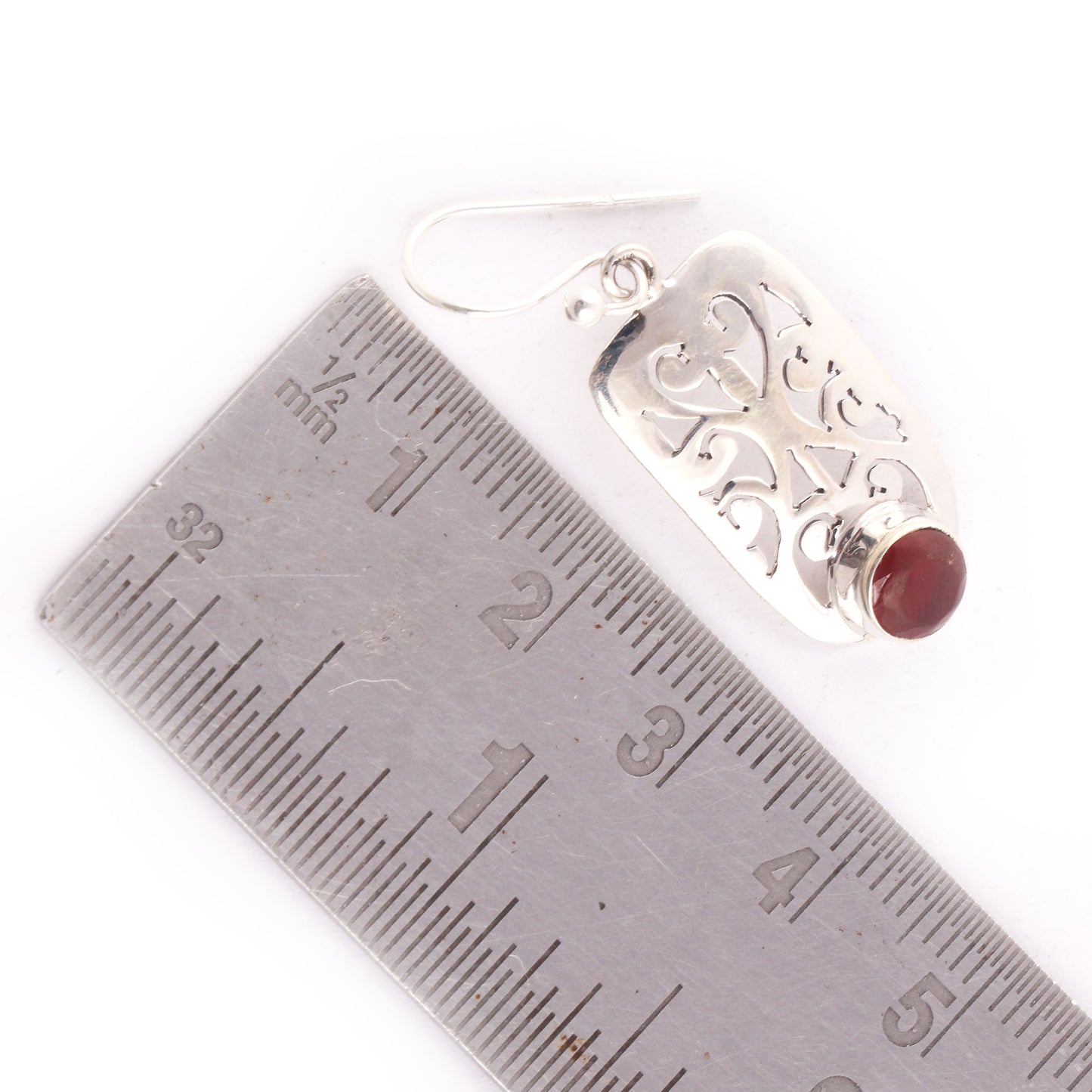 925 Sterling Silver Natural Garnet Gemstone Earring Jewelry