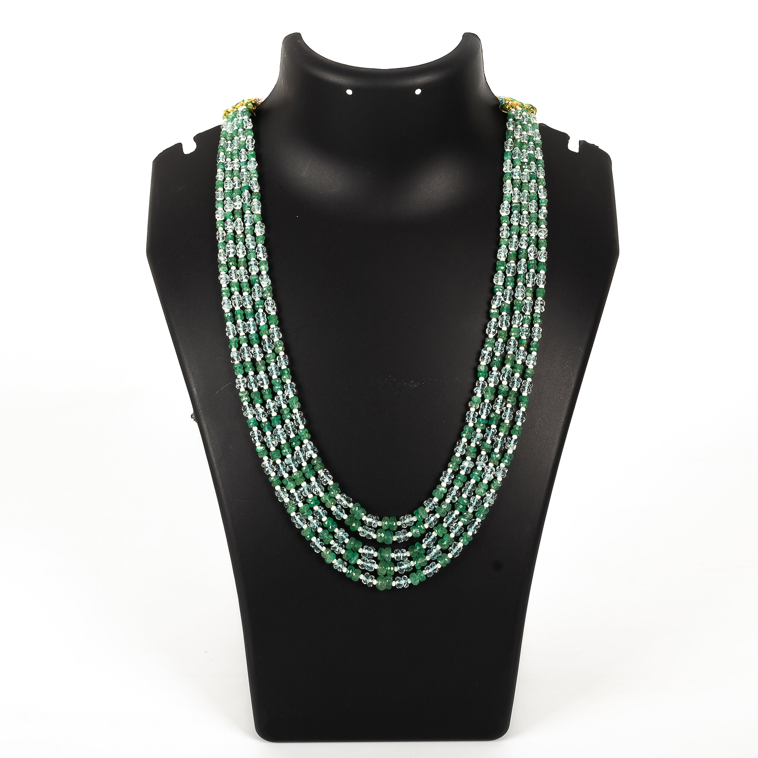 Natural Emerald Shaded good Gemstone Beads Necklace