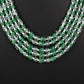 Natural Emerald & Aquamarine Gemstone Beads Necklace Jewelry