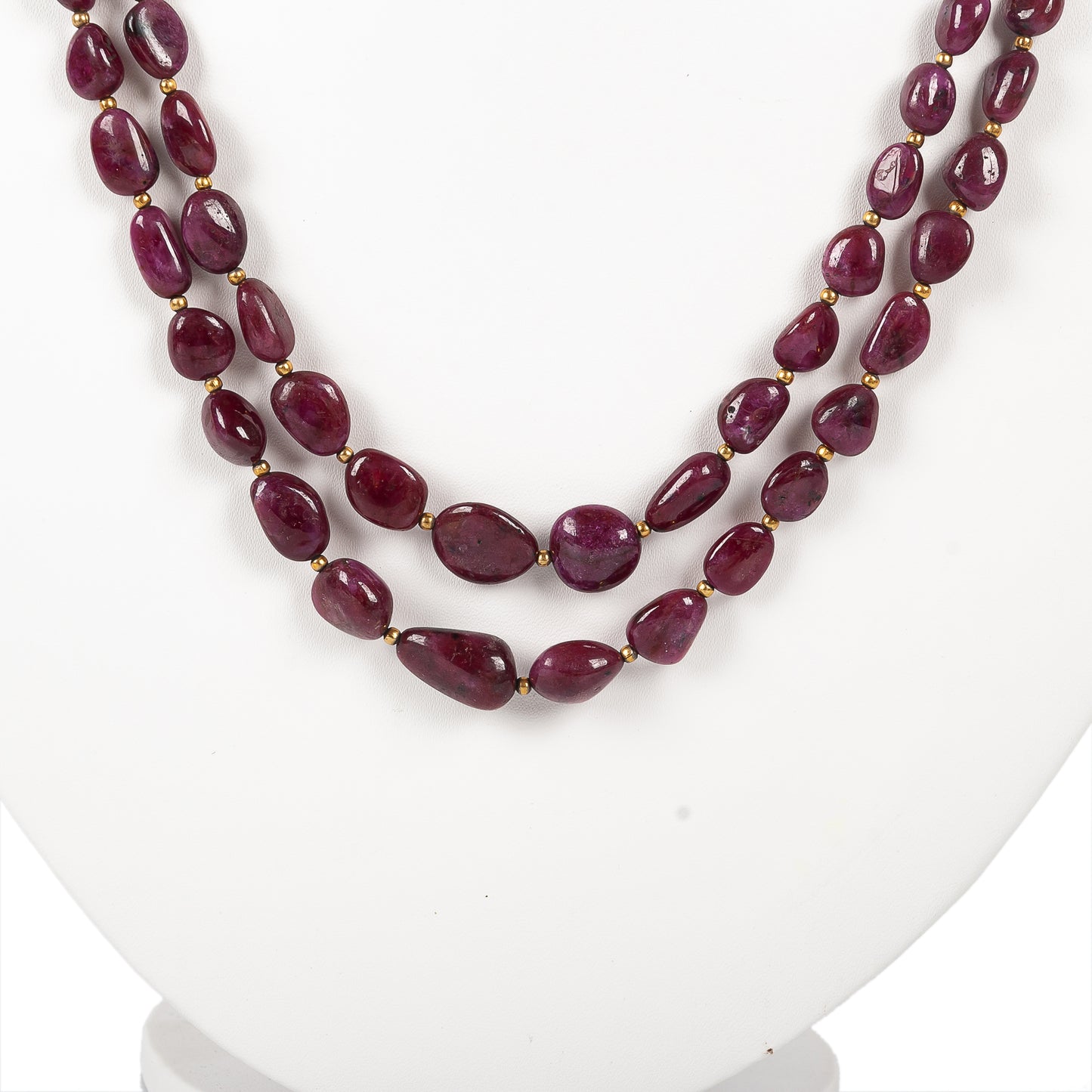 Natural Ruby Gemstone Beads Necklace
