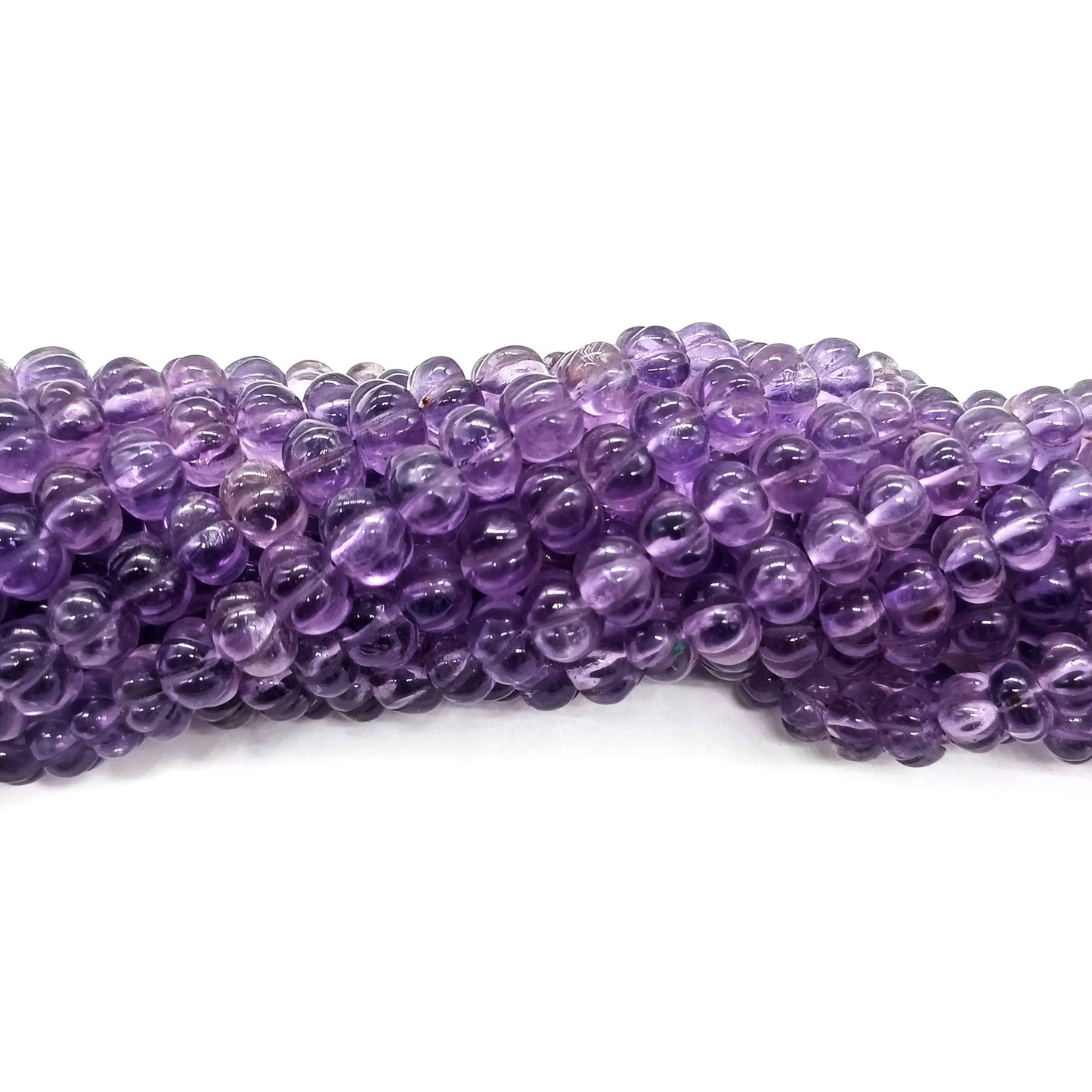 Natural Amethyst Gemstone Pumpkin Beads Necklace