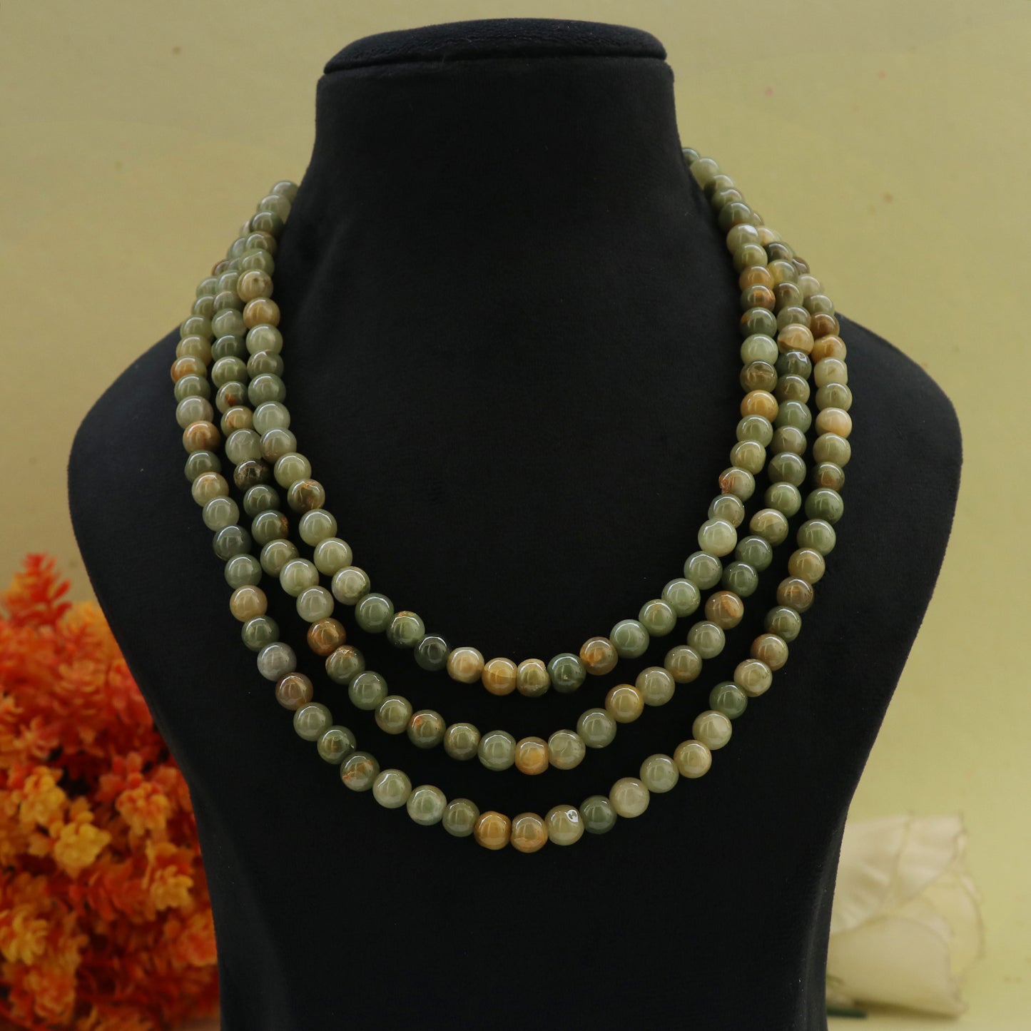 Natural Cat's eye Gemstone Round Beaded Necklace