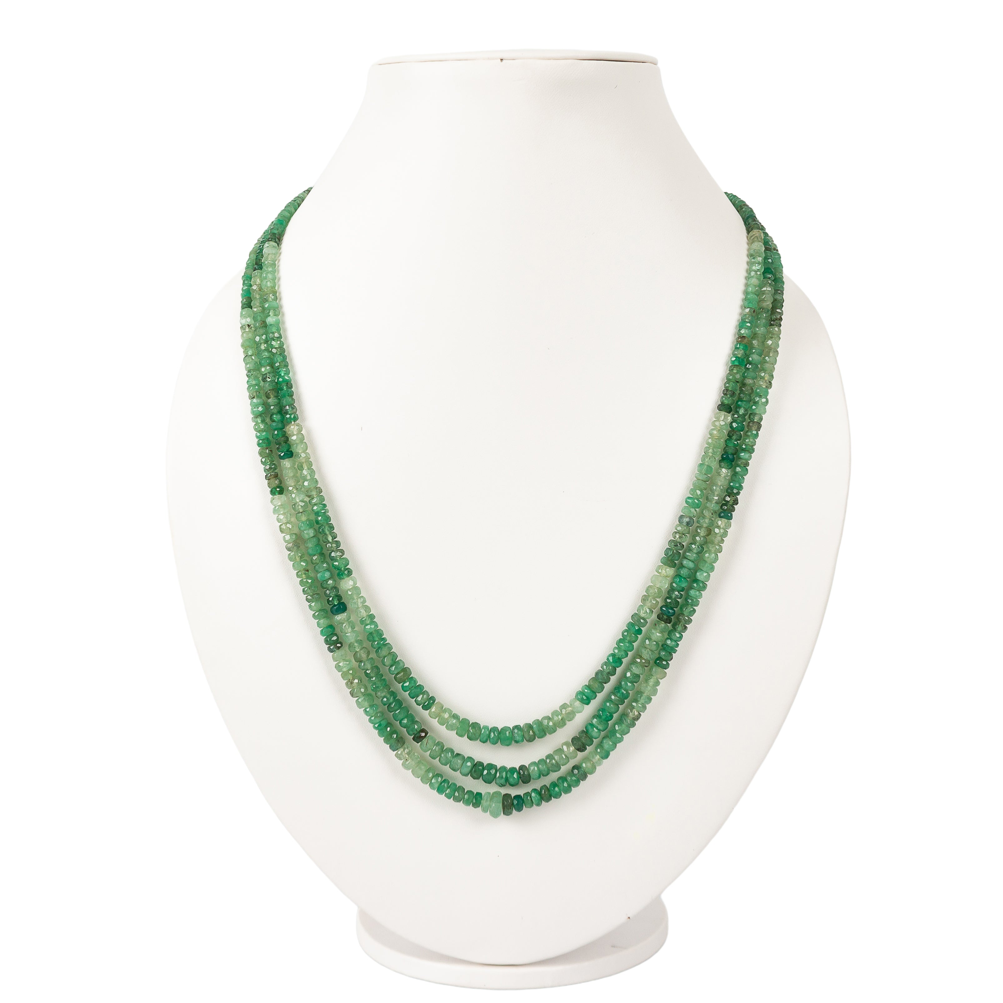 Natural Emerald Shaded good Gemstone Beads Necklace