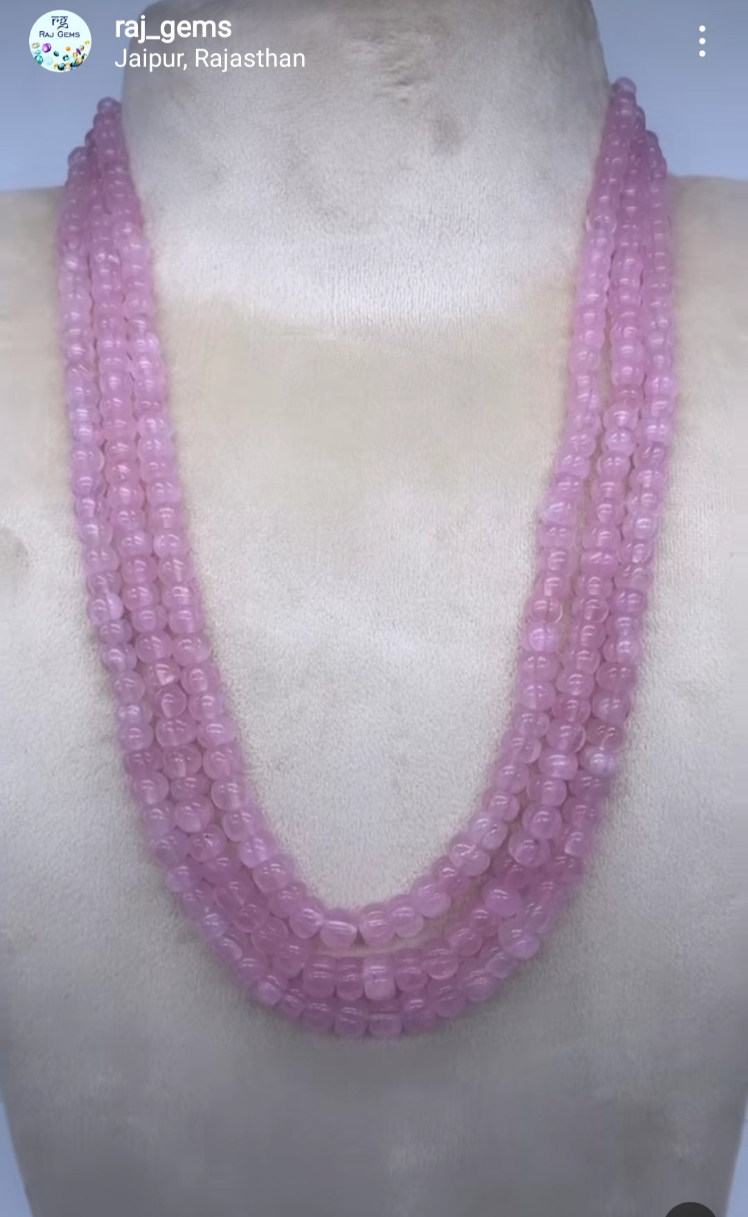 Natural Rose Quartz Pumpkin Gemstone Beads Necklace